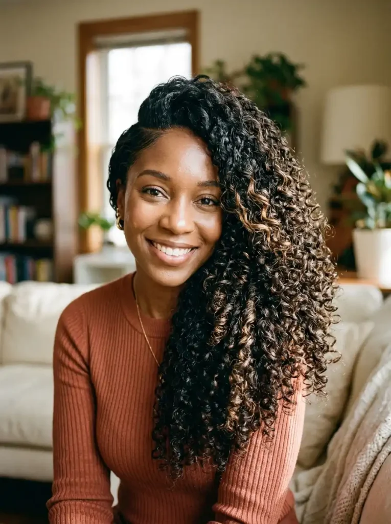 Defined Ringlets With a Deep Side Part That Brings Back the Drama