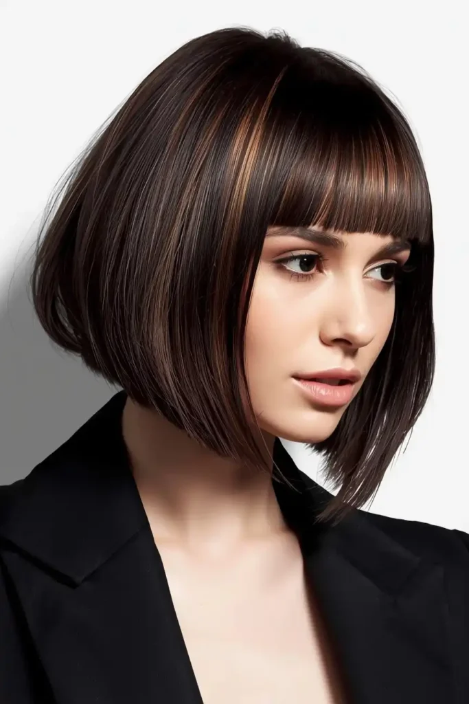 Dimensional Highlights for Short Dark Bob