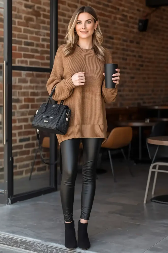 Faux Leather Leggings and a Tunic