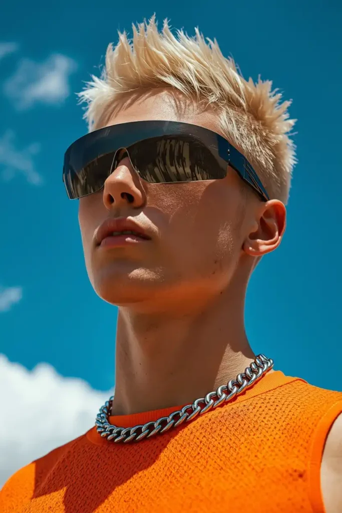 Frosted Tips and Visor Sunglasses