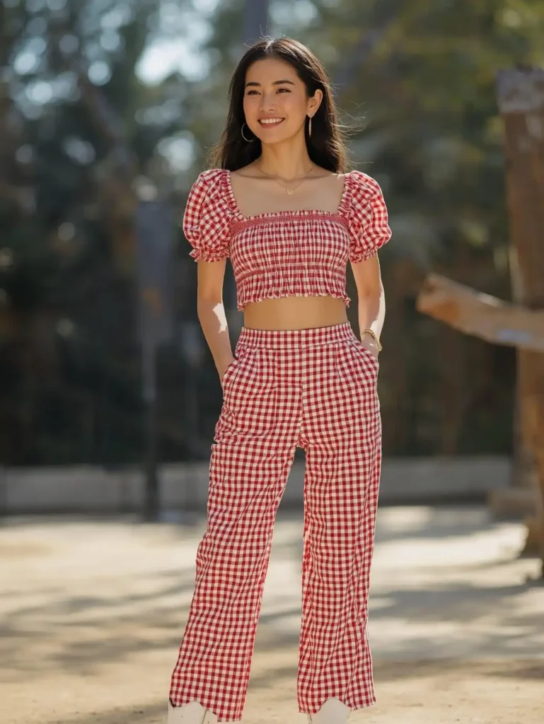 Gingham Two-Piece Set