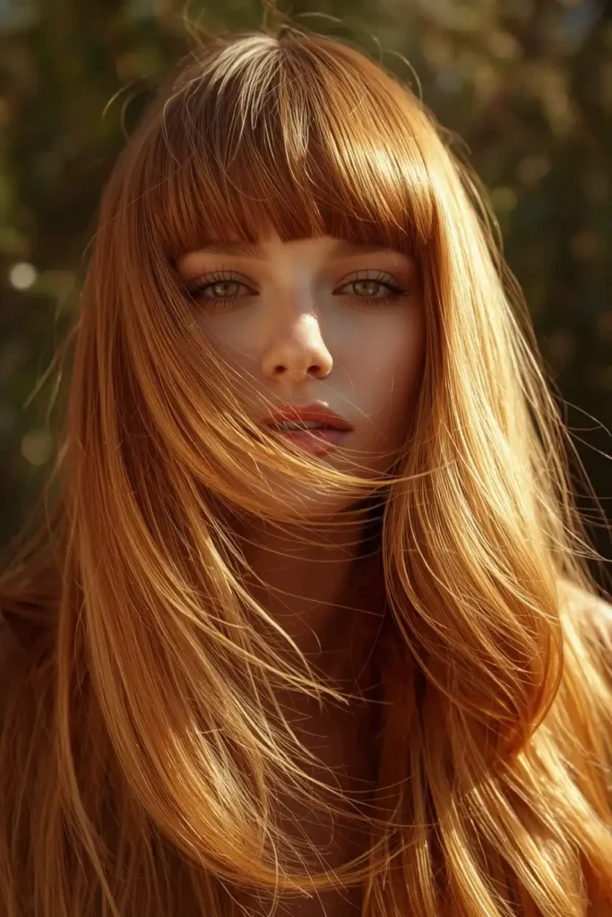 Golden Highlights and Bouncy Face Framing