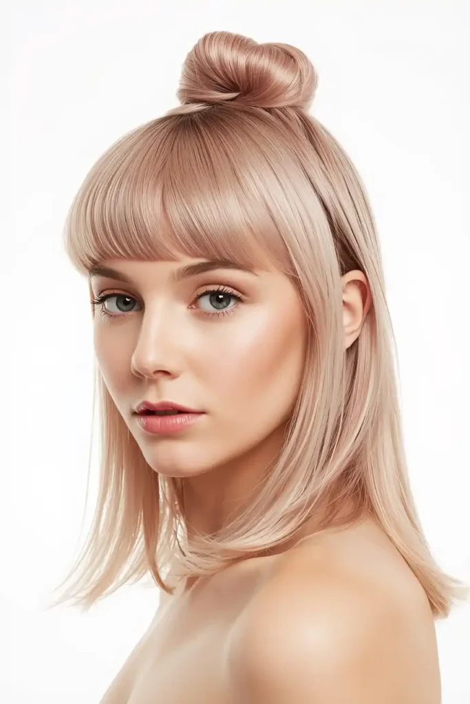 Half-Up Heart-Shaped Bun With Volume