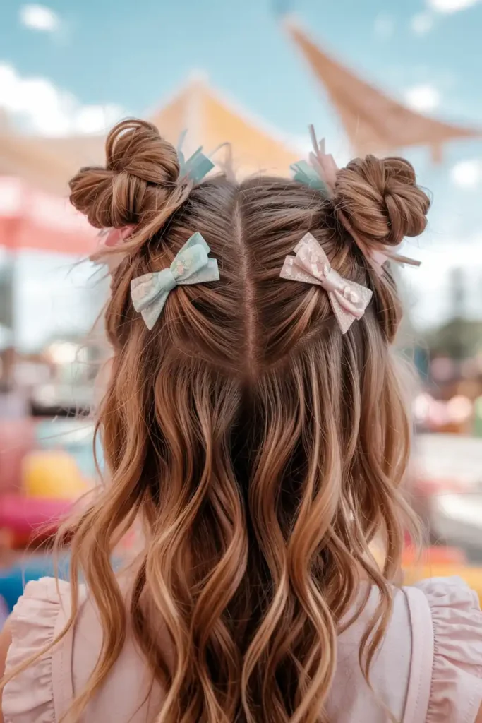 Half-Up Space Buns With Summer Festival Energy
