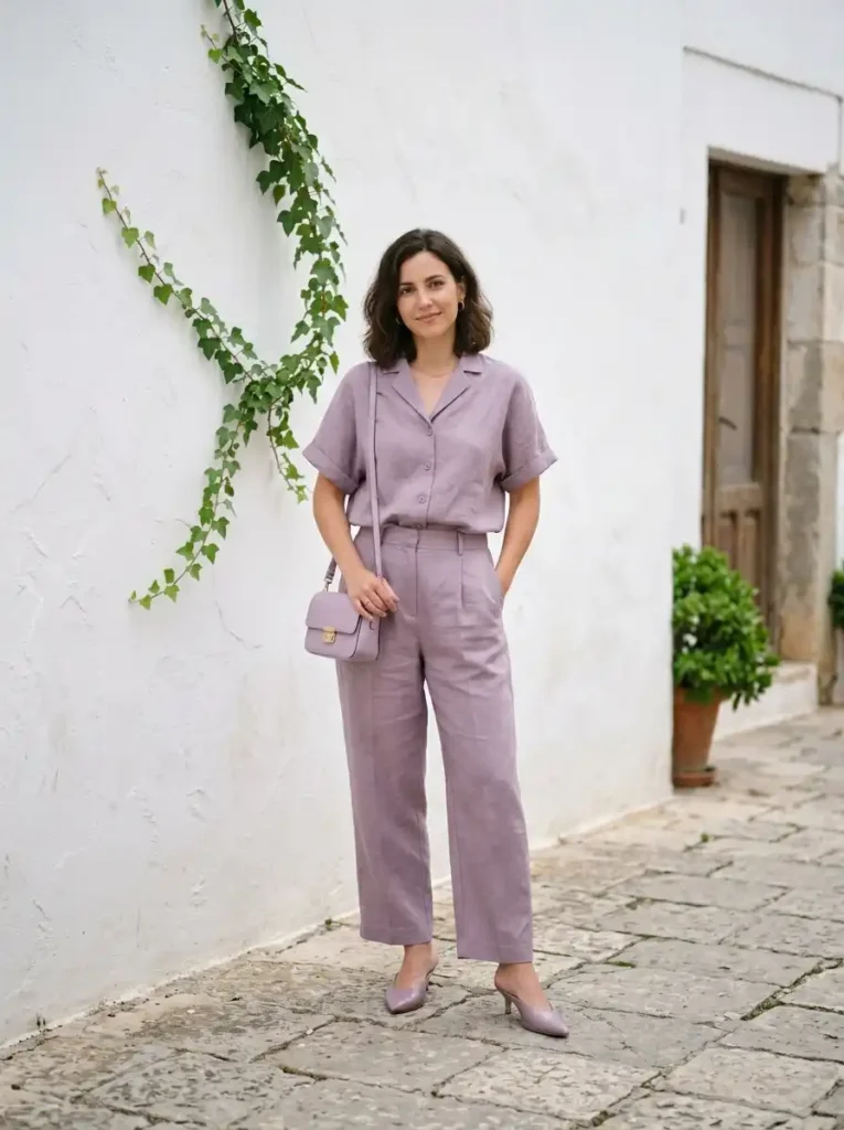 Head-to-Toe Monochrome in an Unexpected Hue