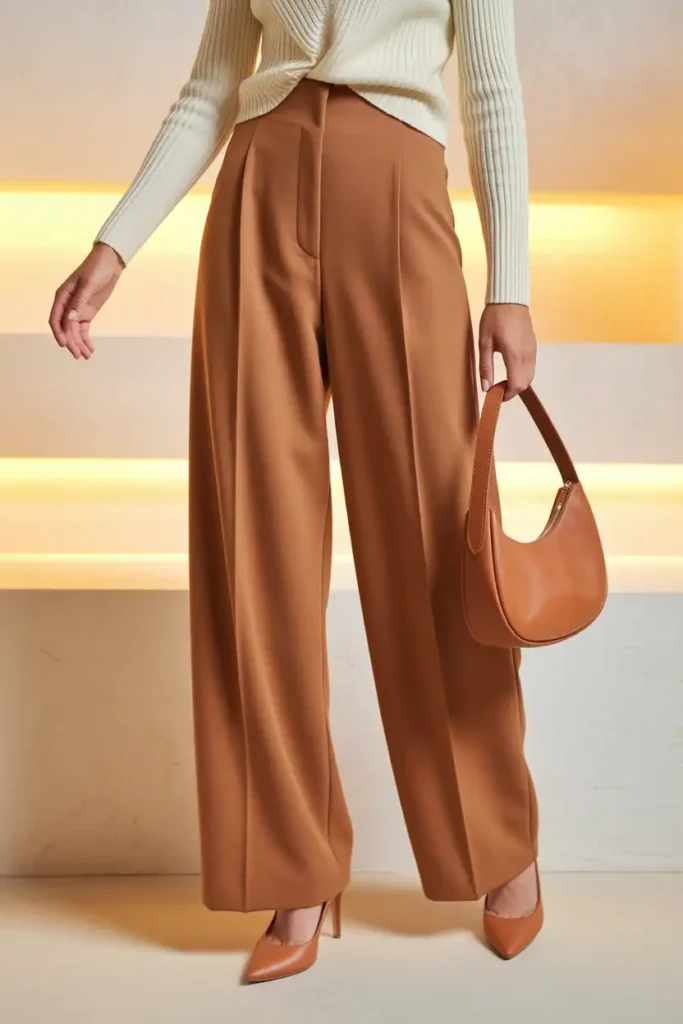 High Waisted Trousers and a Tucked In Knit Top