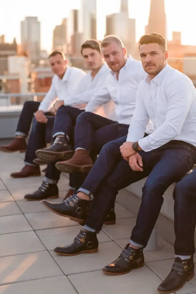 Indigo Jeans with Harness Boots