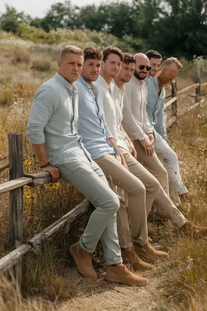 Khaki Jeans with Tan Suede Desert Boots