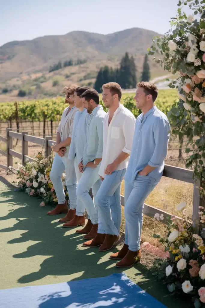 Light Blue Jeans with Brown Suede Boots