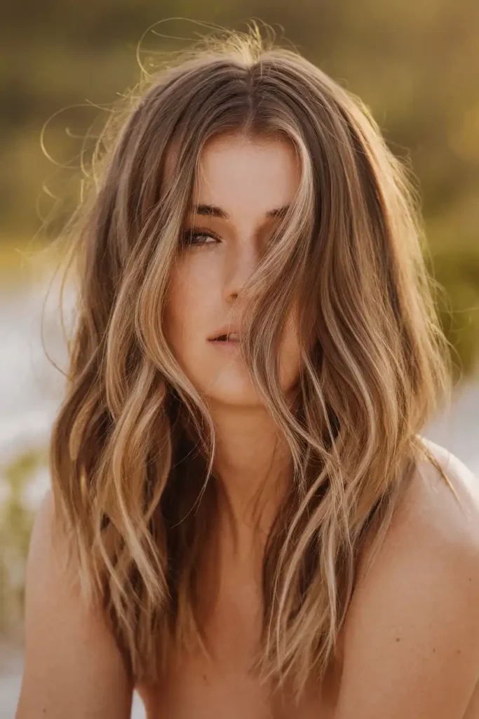 Loose Beach Waves With a Center Part