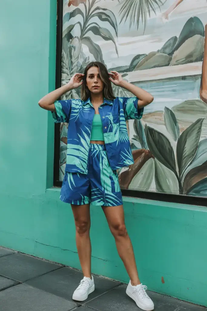 Matching Shorts Sets in Tropical Prints