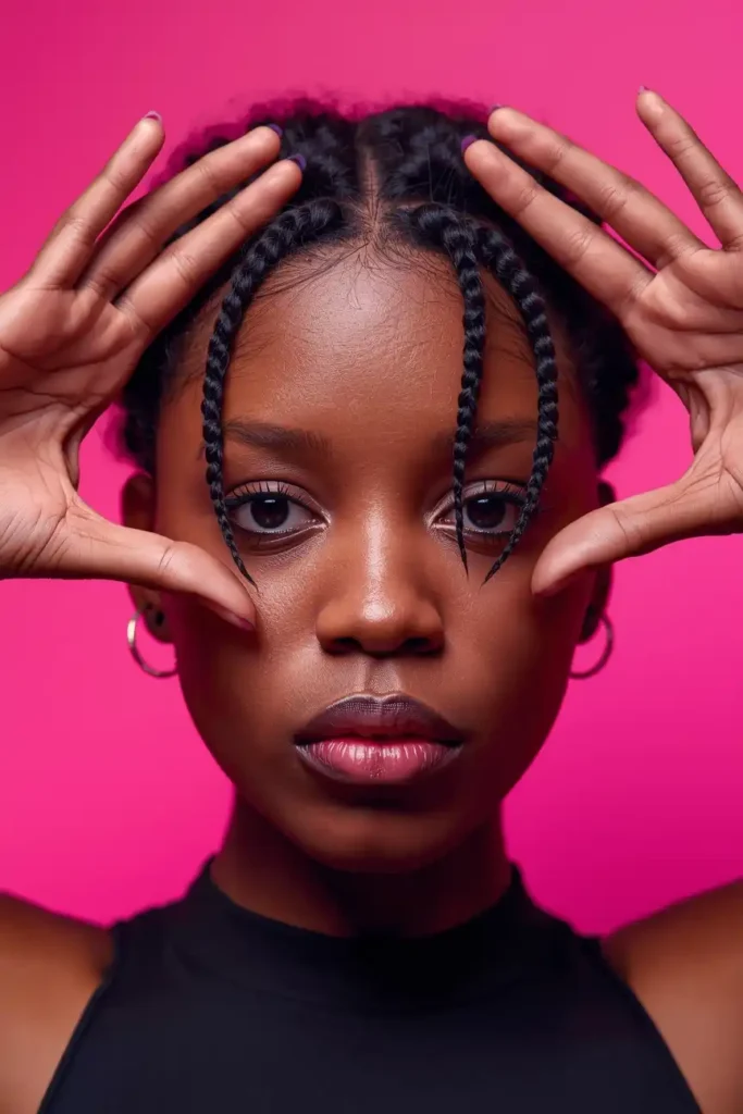Micro Braids Framing the Face