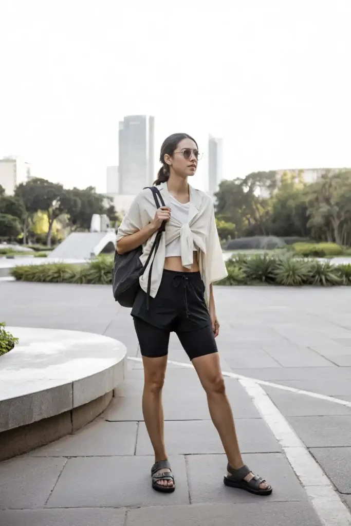 Moisture-Wicking Performance Shorts With a Draped Top for Active Days