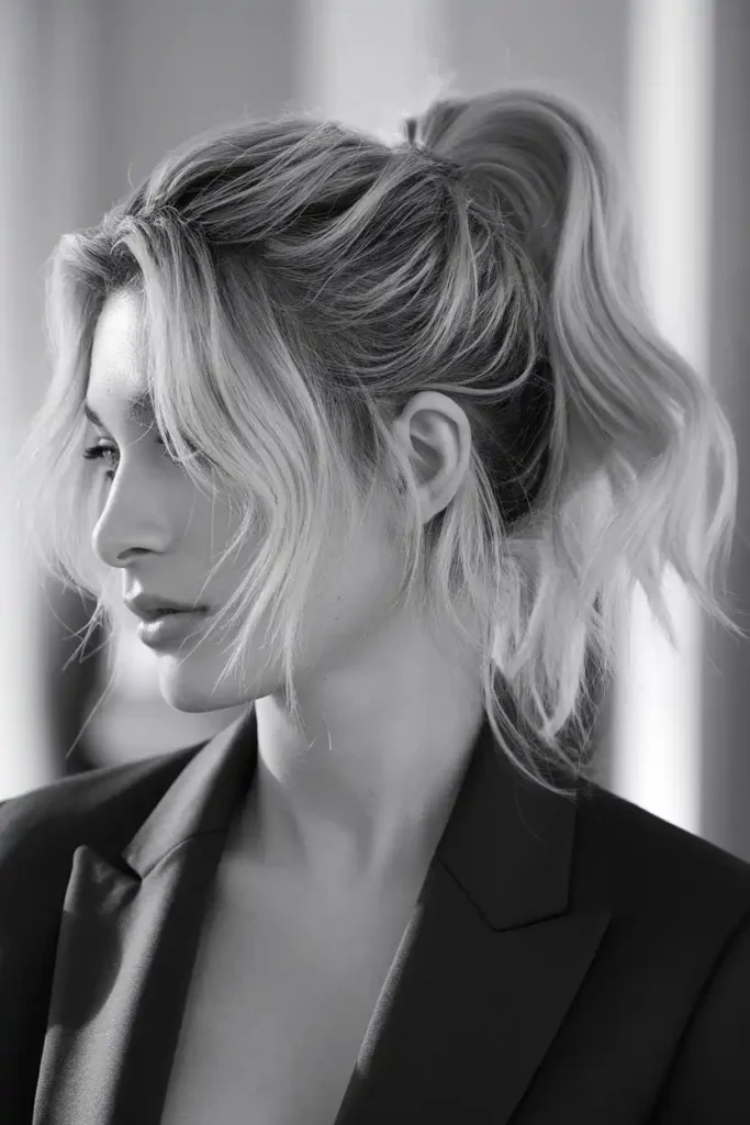 Natural Wavy Ponytail With Textured Volume