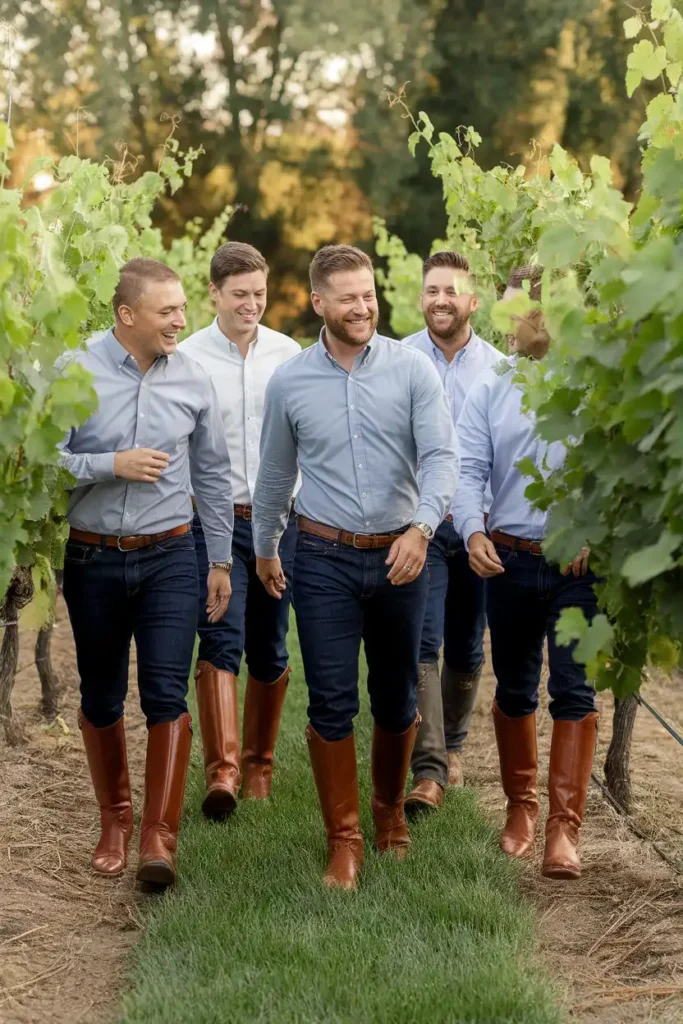 Navy Jeans with Brown Leather Riding Boots