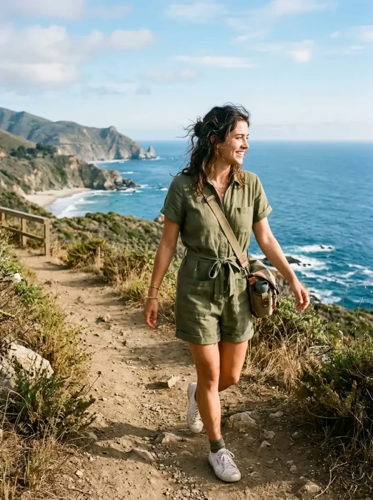 Olive Green Utility Romper