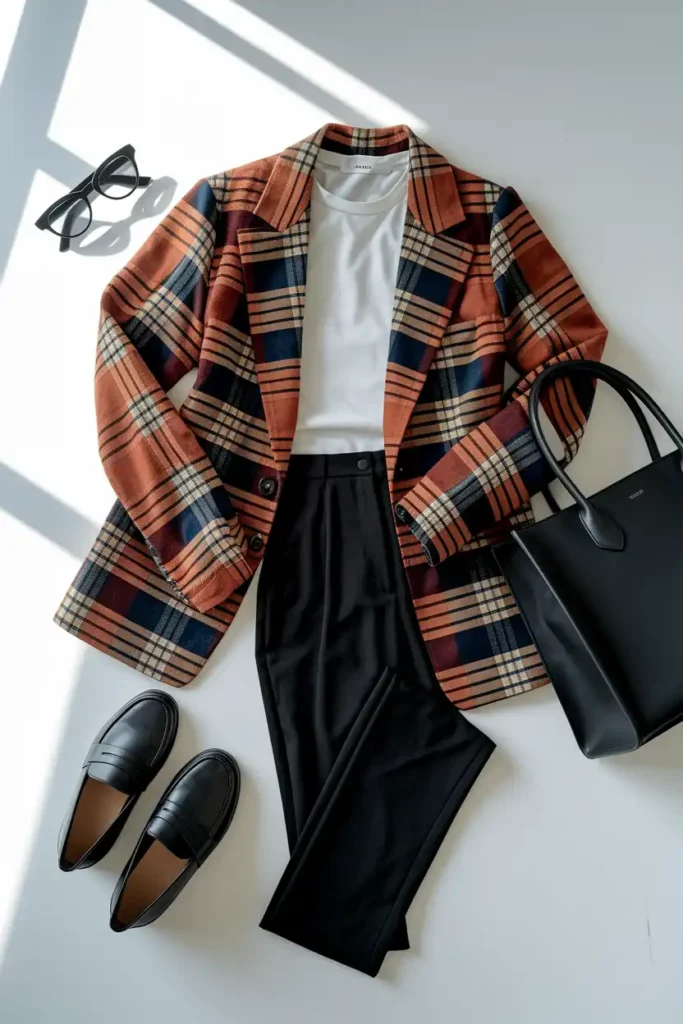 Printed Blazer as a Statement Piece Over Basics