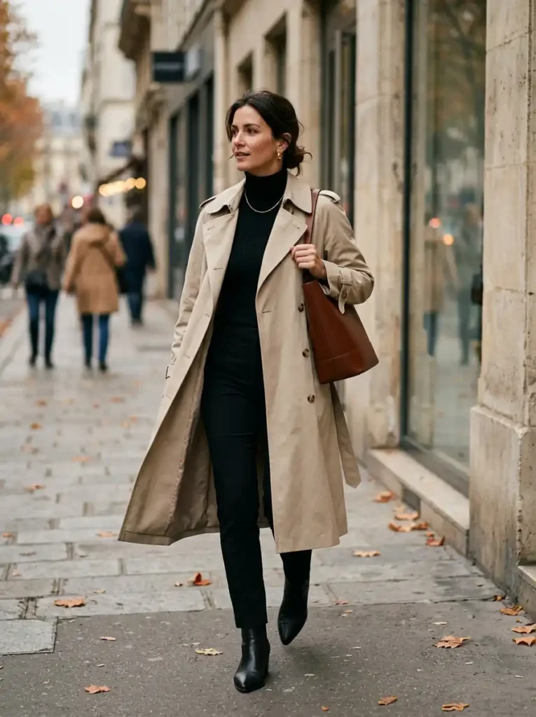 Relaxed Trench Coat Layered Over Everything