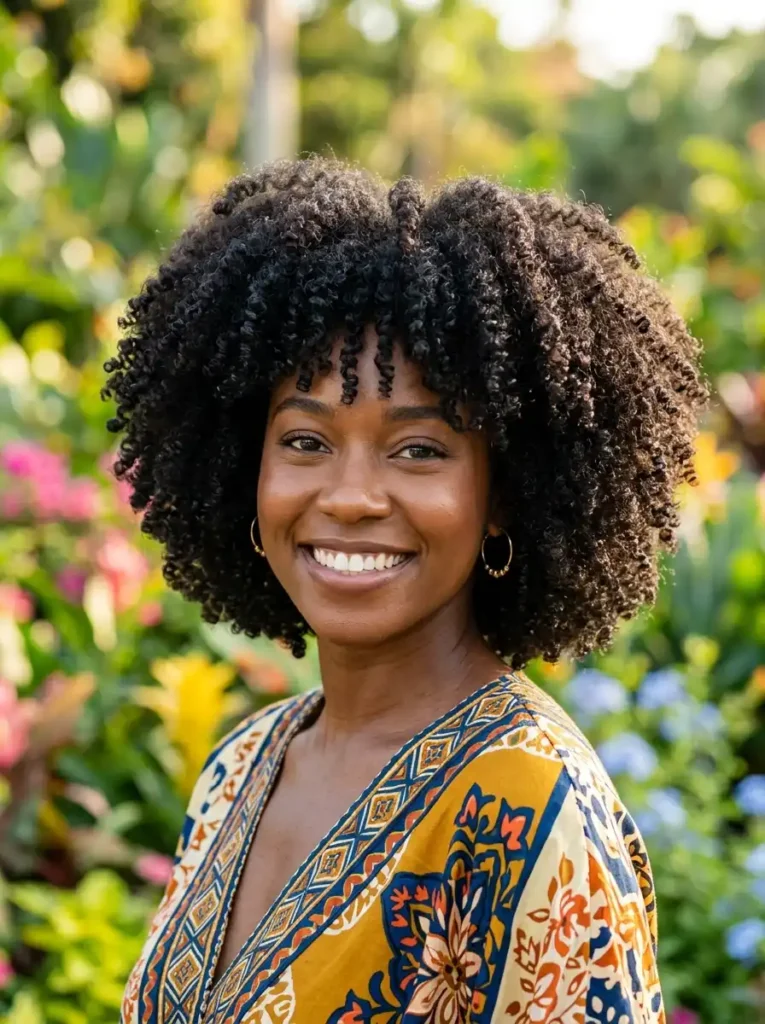 Rounded Layers for Curly Hair