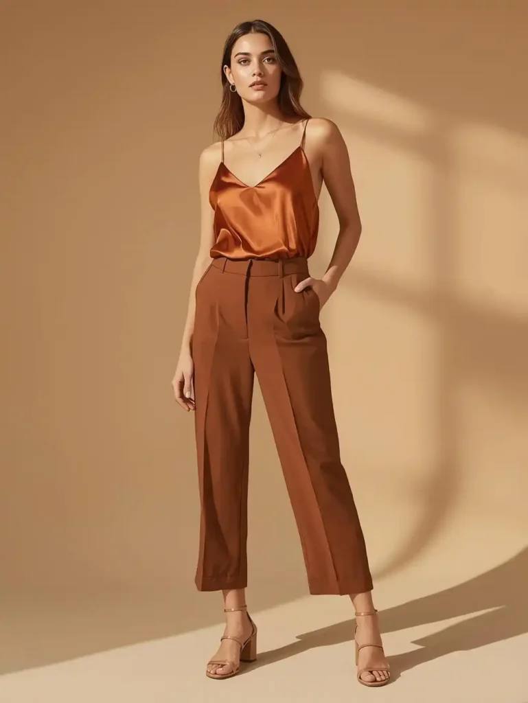 Satin Slip Top and Tailored Shorts