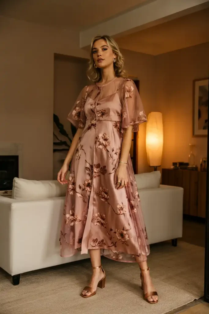 Sheer Overlay Dress Over a Solid Slip