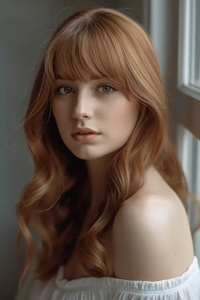 Side-Swept Bangs With Loose Waves