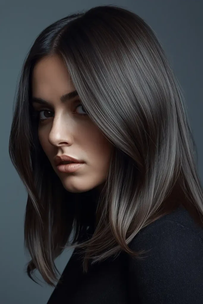 Smoky Brunette With Cool Gray Undertones
