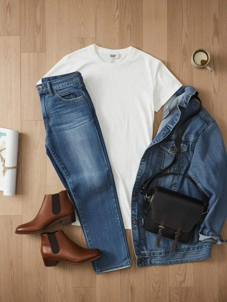 Stretchy Jeans with Simple Tee
