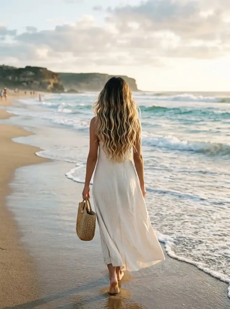 Sun-Kissed Balayage with Textured Ends