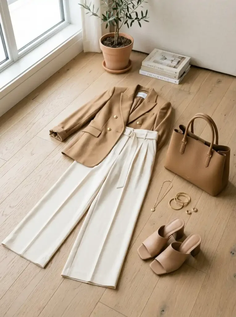 The Classic Blazer and Wide-Leg Trouser Combo
