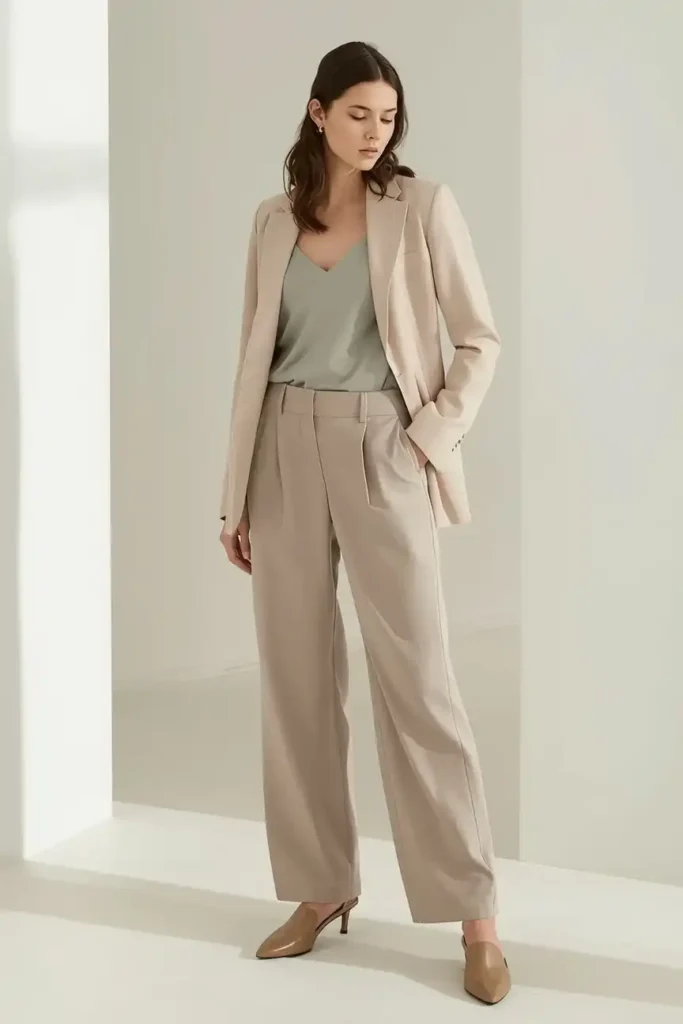 The Crop Jacket and Wide Leg Trouser Combo