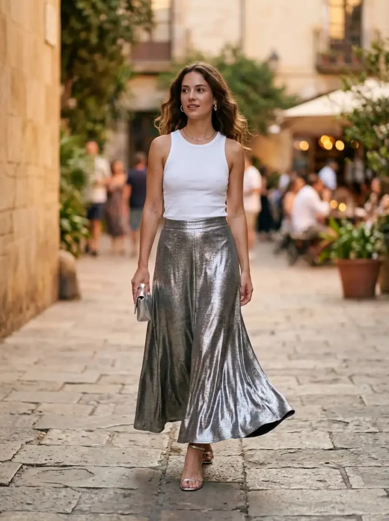 The High-Low Combo: Casual on Top, Statement on the Bottom