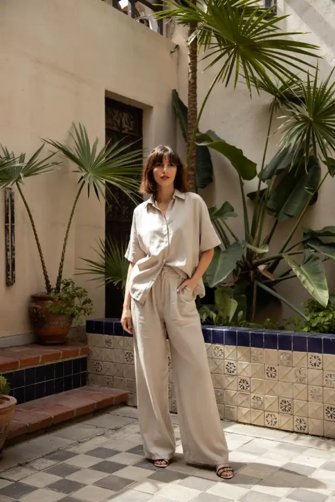 The Linen Wide-Leg Trouser Set That Breathes All Day