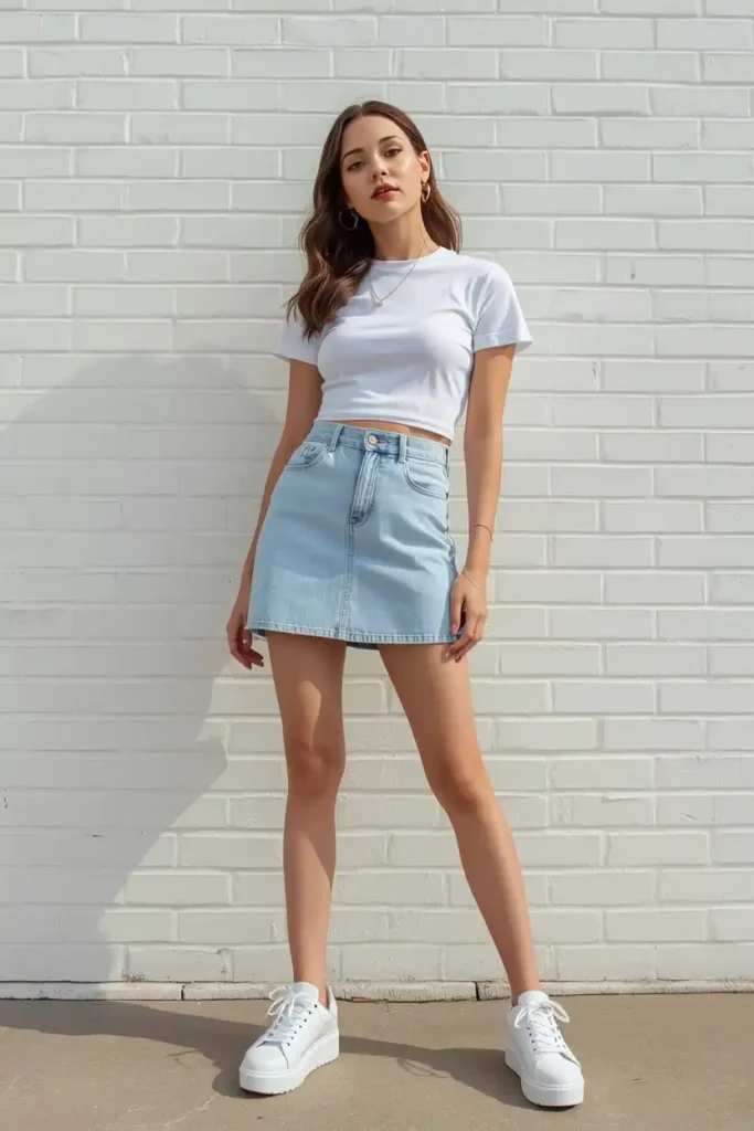 The Mini Skirt Done Right for Petite Frames
