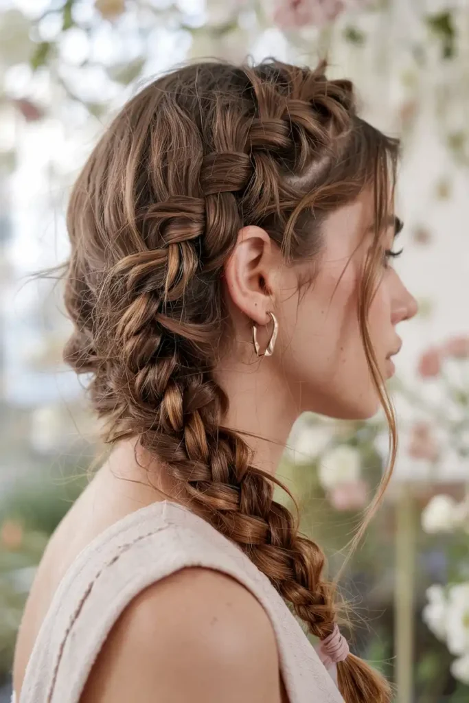 The Textured Fishtail Braid Over One Shoulder