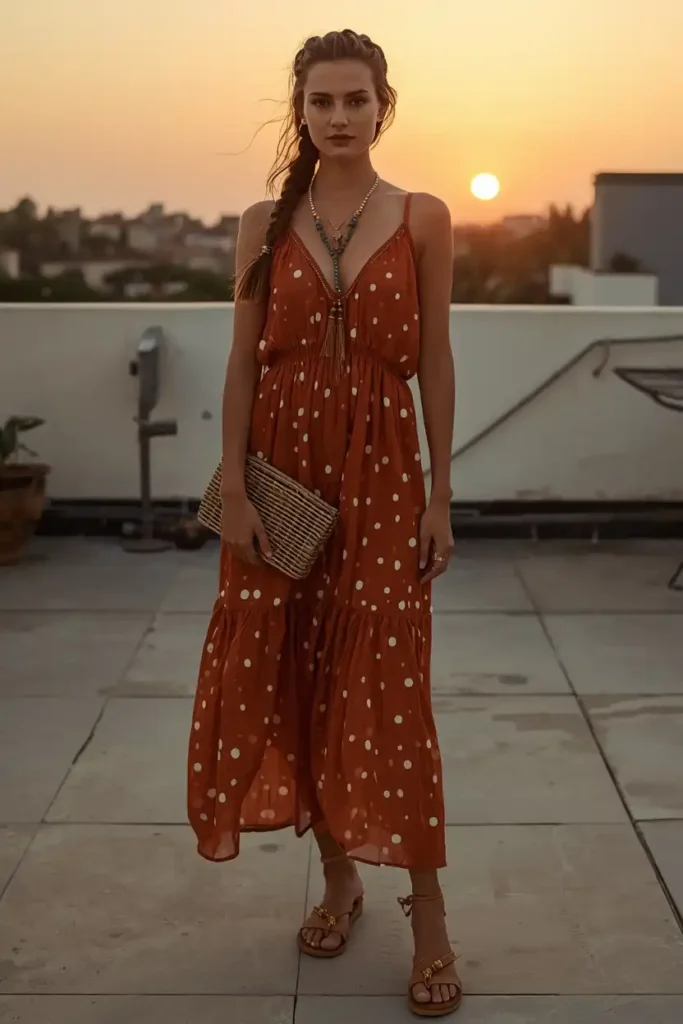 Two-Piece Polka Dot Co-ord Set in Soft Blush