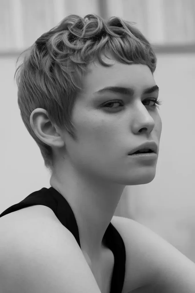 Wavy Pixie Cut With Textured Crown