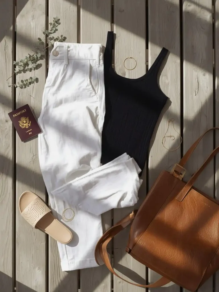 Wide-Leg Linen Pants and Tank Top