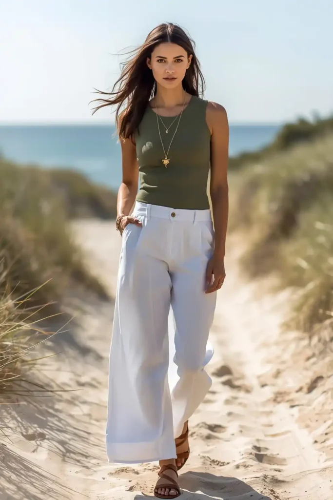 Wide Leg Linen Pants and a Tank