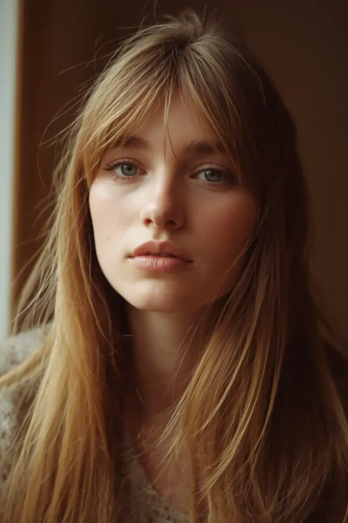 Wispy Curtain Bangs With Soft Volume