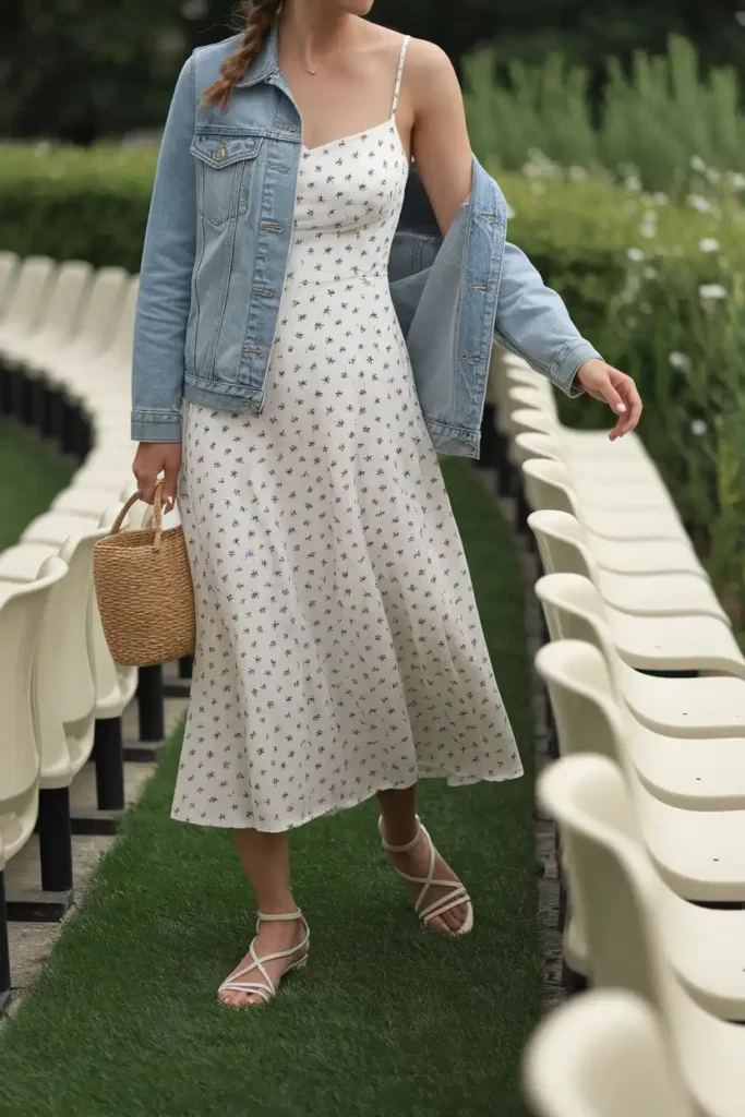 A Denim Jacket Over a Sundress