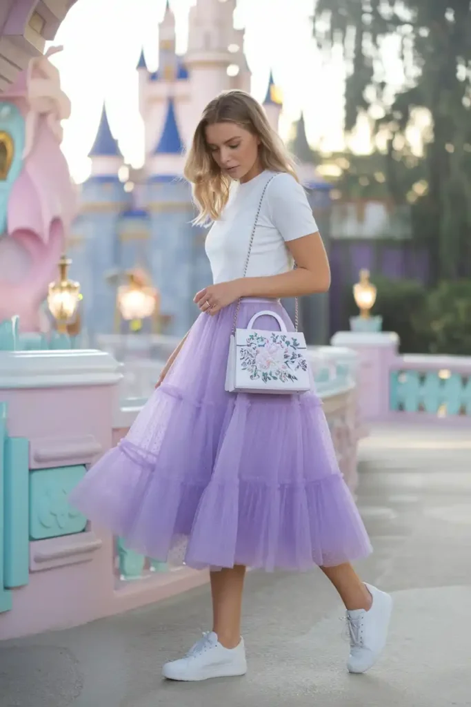 A Statement Skirt With a Simple Tee for Easy Styling
