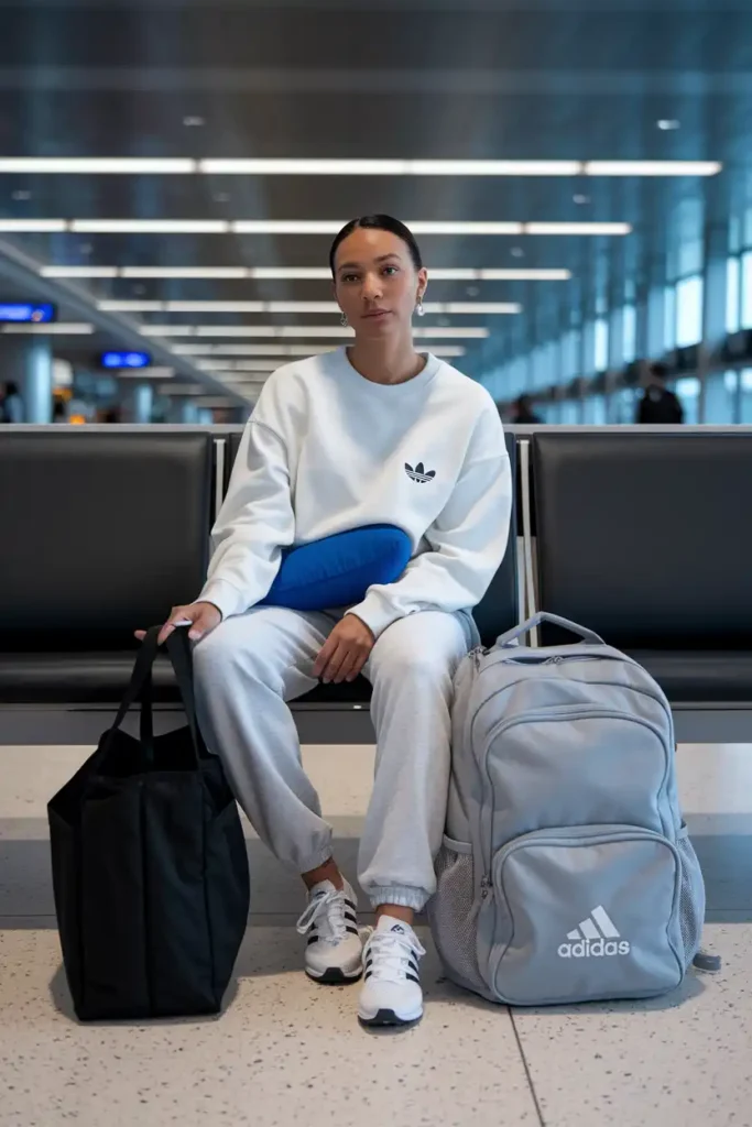 Adidas Pants Outfit for Traveling and Long Transit Days