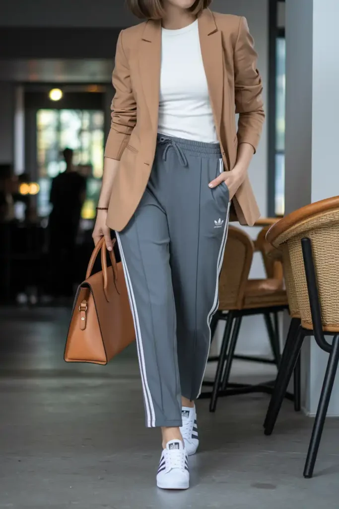Adidas Pants With a Blazer for Effortless Smart Casual