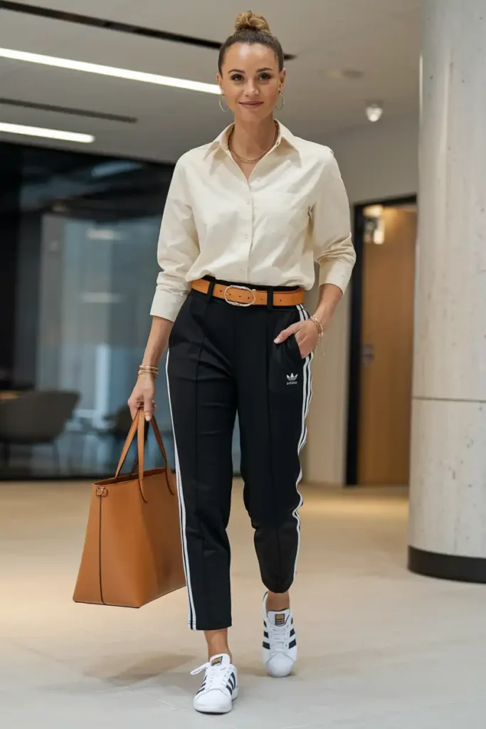 Adidas Tiro Pants for a Smart Casual Day Look