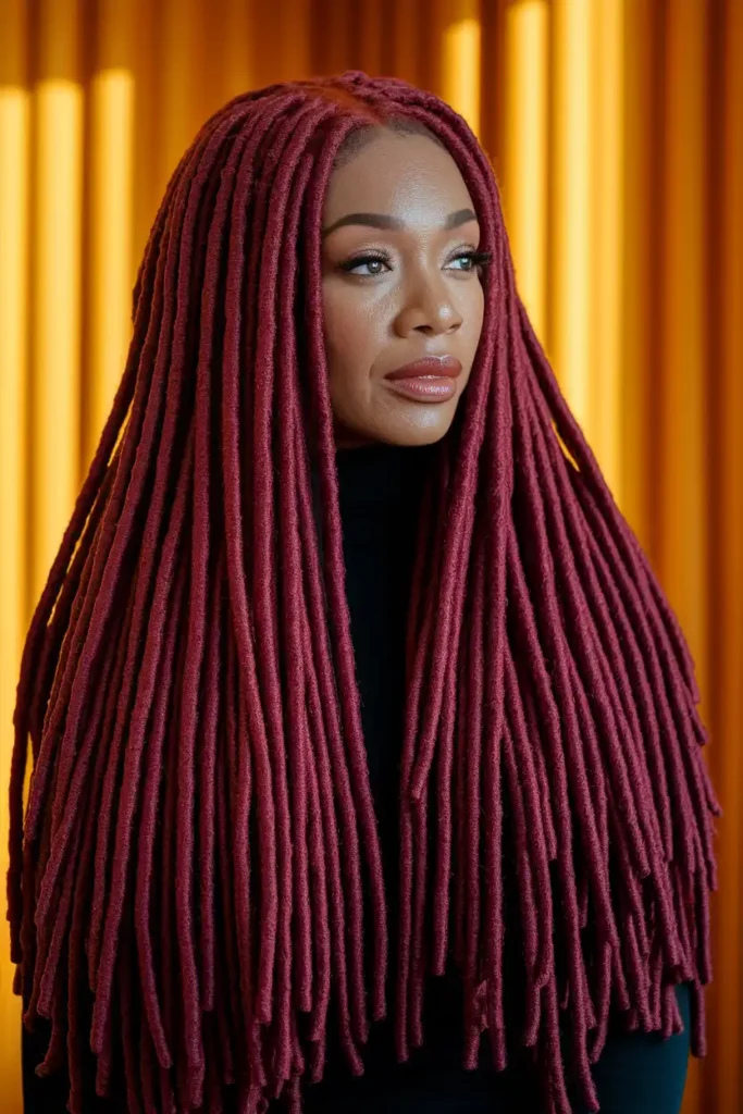 Burgundy Hair on Locs