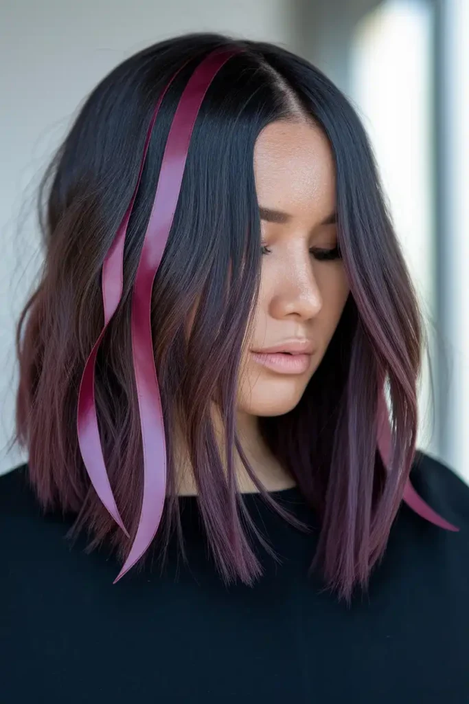 Burgundy Ribbon Highlights