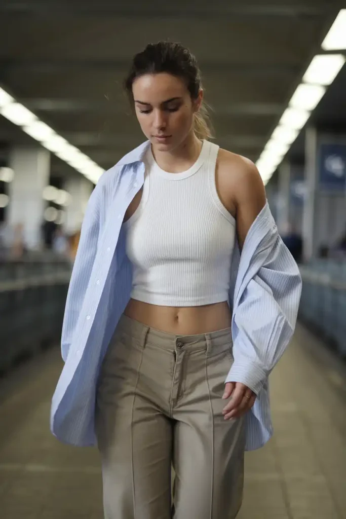 Button Down Shirt Worn as a Light Jacket