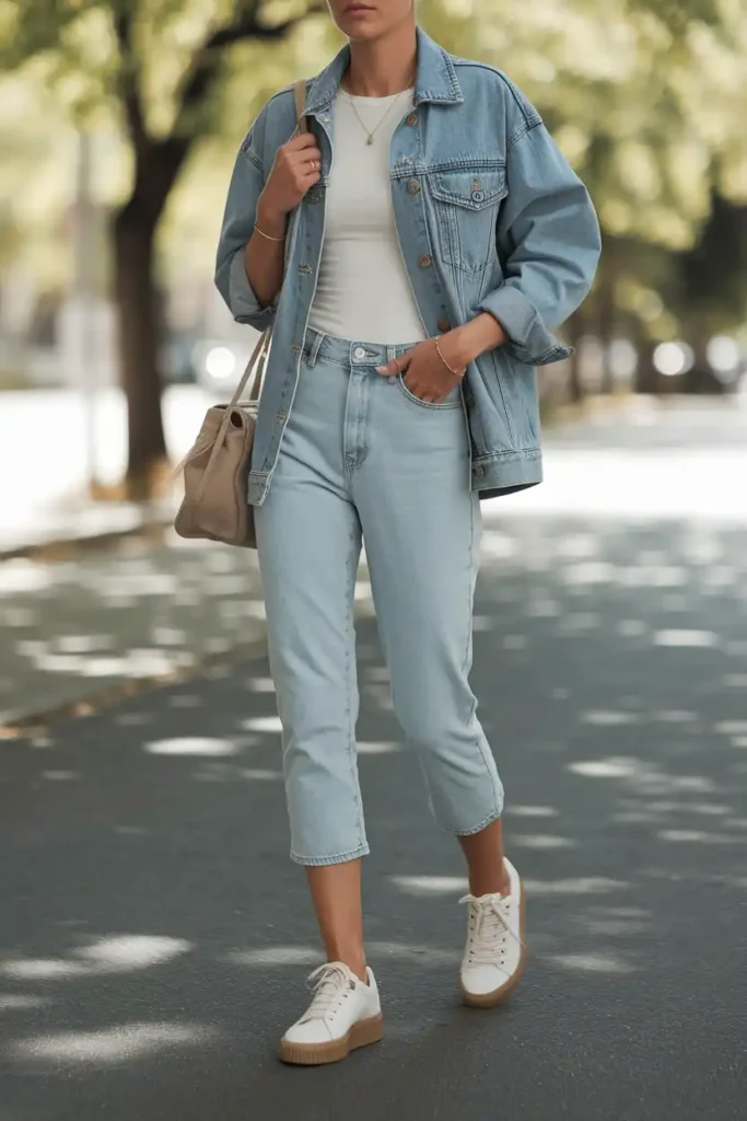Capri Pants and Denim Jackets: A Casual Combination Done Right