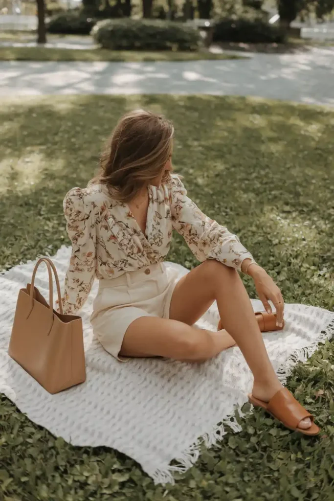 Casual Chic Outfit With Shorts for a Warm Weather Picnic